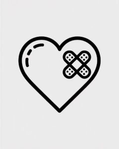 blood heart cross white and black clipart 5