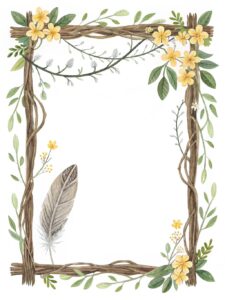 boho border clipart flower 14