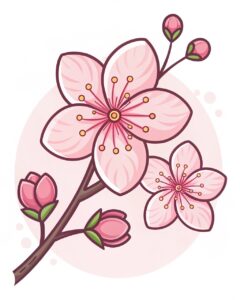 cherry flower clipart 3