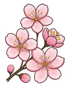 cherry flower clipart 8