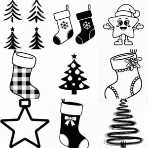 christmas clipart black and white feature