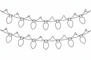 christmas lights clipart black and white 1