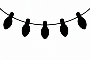 christmas lights clipart black and white 10