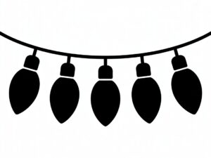 christmas lights clipart black and white 11