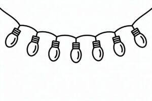 christmas lights clipart black and white 12