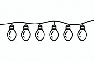 christmas lights clipart black and white 13