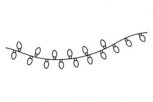 christmas lights clipart black and white 15