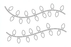 christmas lights clipart black and white 2