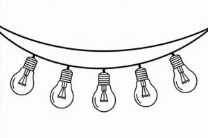 christmas lights clipart black and white 3