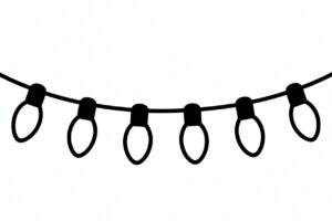 christmas lights clipart black and white 5