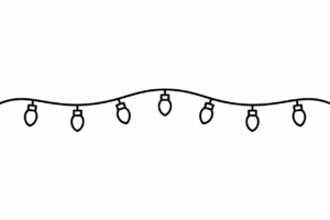 christmas lights clipart black and white 6