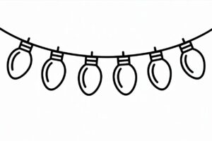 christmas lights clipart black and white 7