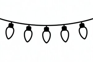 christmas lights clipart black and white 8