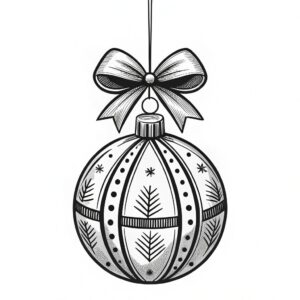 christmas ornament clipart black and white 13