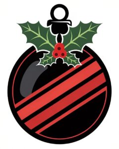 christmas ornament clipart black and white 14