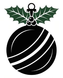 christmas ornament clipart black and white 15