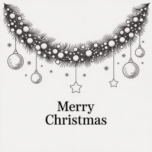 christmas ornament clipart black and white 2