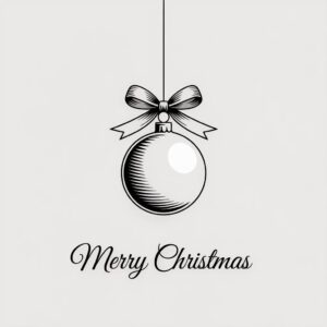 christmas ornament clipart black and white 3