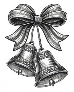 christmas ornament clipart black and white 6