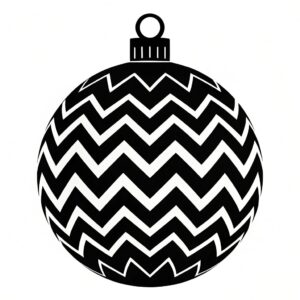 christmas ornament clipart black and white 8