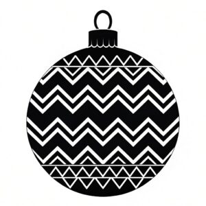 christmas ornament clipart black and white 9