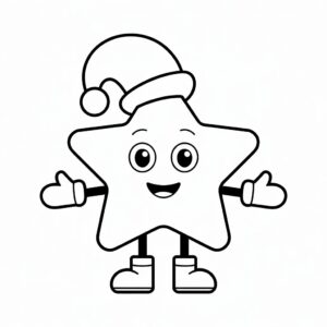 christmas star clipart black and white 2