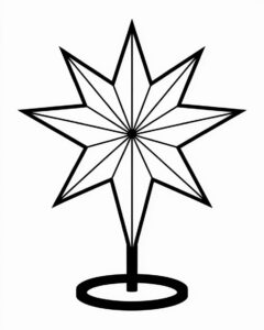 christmas star clipart black and white 5