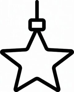 christmas star clipart black and white 7