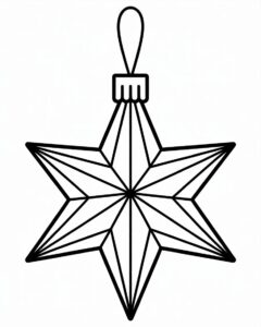 christmas star clipart black and white 8