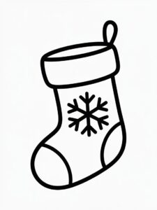 christmas stocking clipart black and white 12