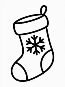 christmas stocking clipart black and white 13
