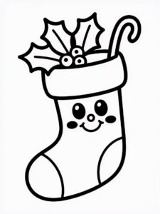 christmas stocking clipart black and white 3