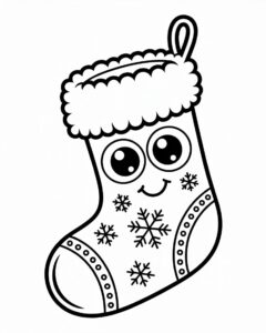 christmas stocking clipart black and white 4