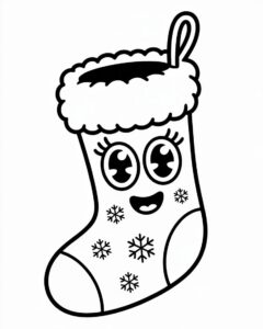 christmas stocking clipart black and white 5