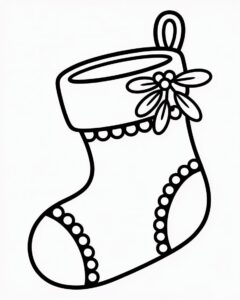 christmas stocking clipart black and white 7