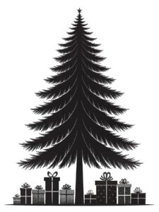 christmas tree and presents clipart 10