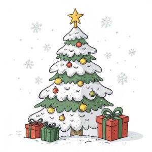 christmas tree and presents clipart 11