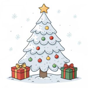 christmas tree and presents clipart 12