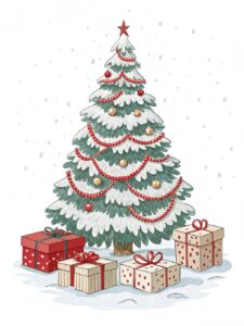 christmas tree and presents clipart 13