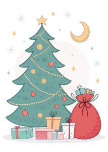 christmas tree and presents clipart 3