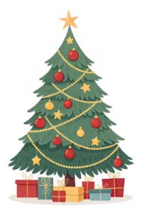 christmas tree and presents clipart 4