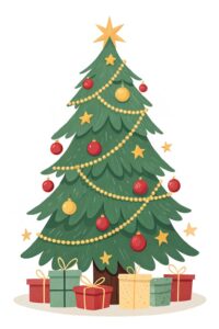 christmas tree and presents clipart 5