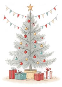 christmas tree and presents clipart 6