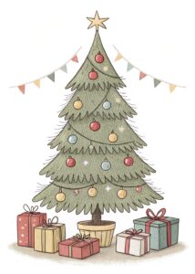 christmas tree and presents clipart 7