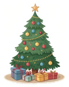 christmas tree and presents clipart 8