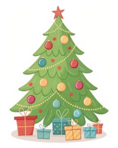 christmas tree with gifts clipart 1