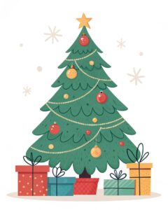 christmas tree with gifts clipart 10