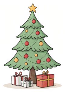 christmas tree with gifts clipart 12