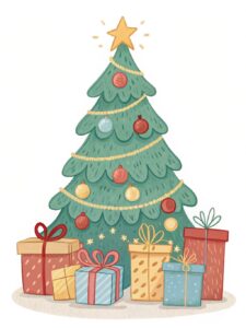 christmas tree with gifts clipart 15