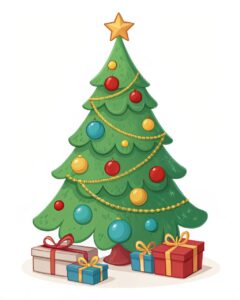 christmas tree with gifts clipart 2